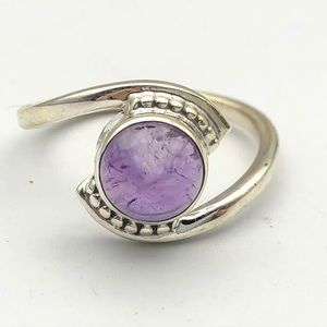 Natural Amethyst 925 Silver ring